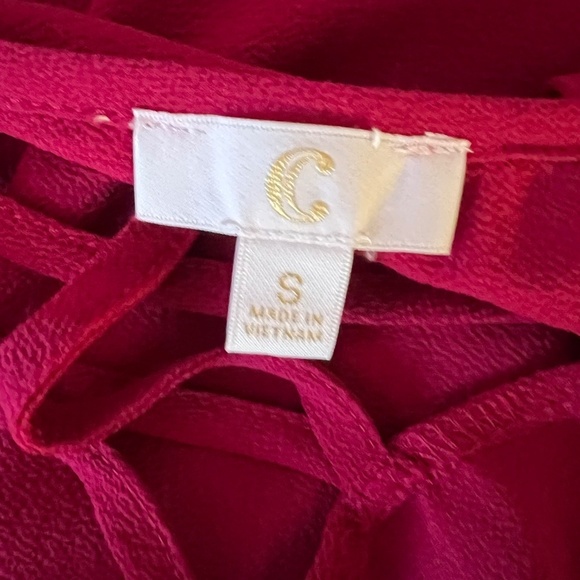 Red Sleeveless Open Flared Tunic | Criss Cross Back Detail - Picture 5 of 6